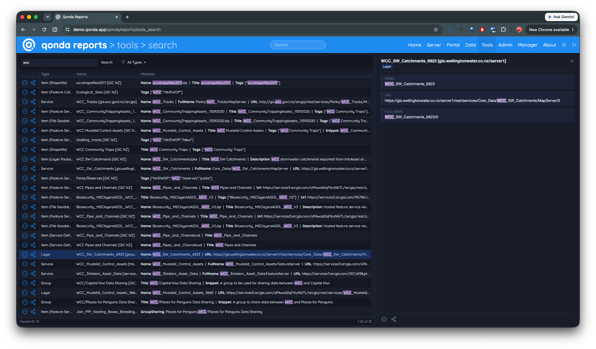 Full-text search across ArcGIS content